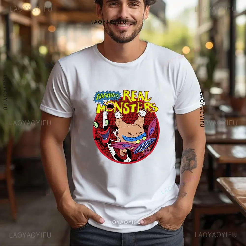 Aaahh! Классическая мужская футболка премиум-класса с постером в стиле ретро летняя