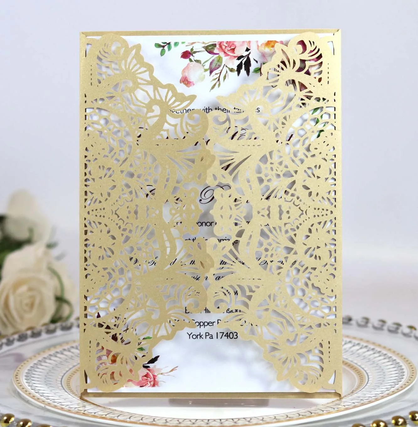 

25pcs exquisite Wedding Invitation Letter Greeting Card Birthday Adult Baptism Envelope Postcard Welcome Card Party Decoration