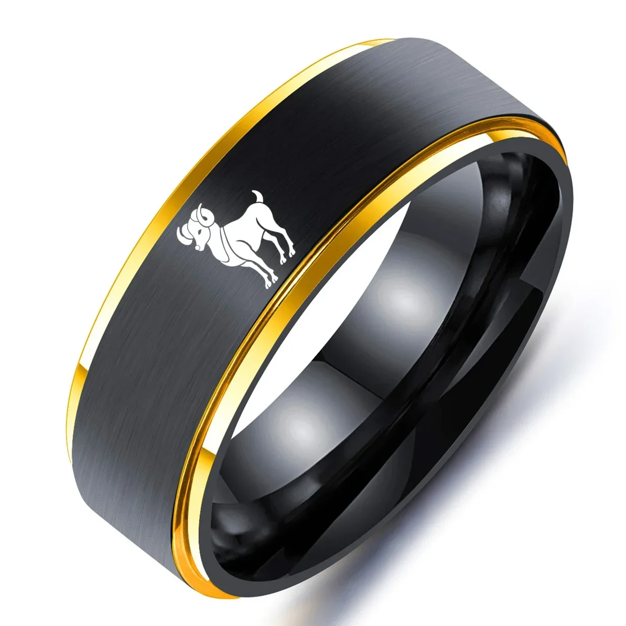 12 Zodiac Ring Aries Taurus Gemini Cancer Virgo Libra Scorpius Sagittarius Capricornus Wedding Stainless Steel Rings