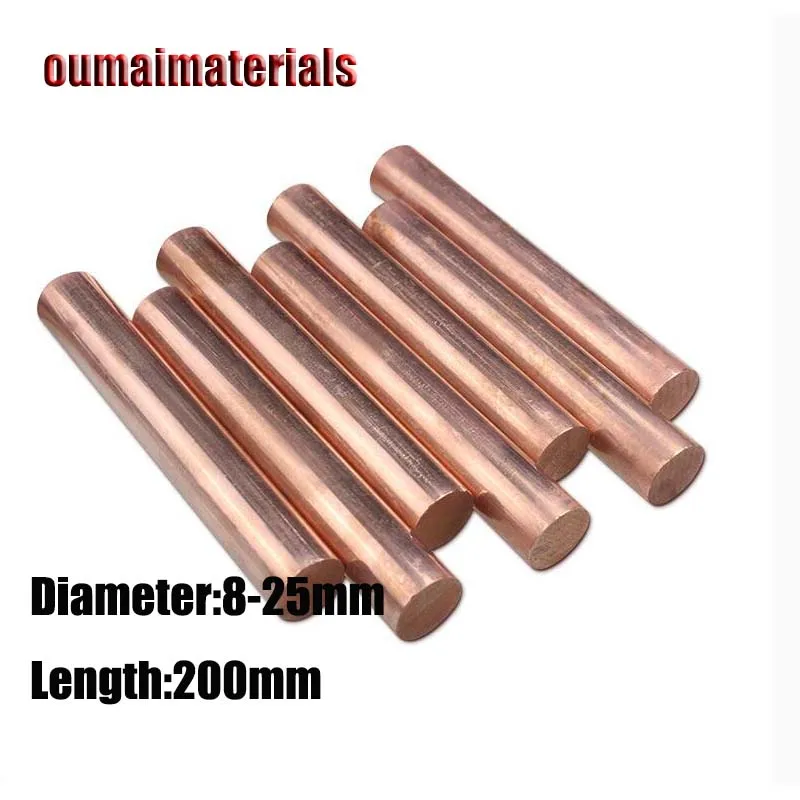 

Red Copper Round Bar Diameter 8-25mm Solid T2 Copper Rod Length 200mm For DIY Lathe Cutting Metal Tool Parts