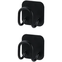 2 pieces pot lid rack for wall mounting organizer holder sponge hook self adhesive hanger black wall hook for home
