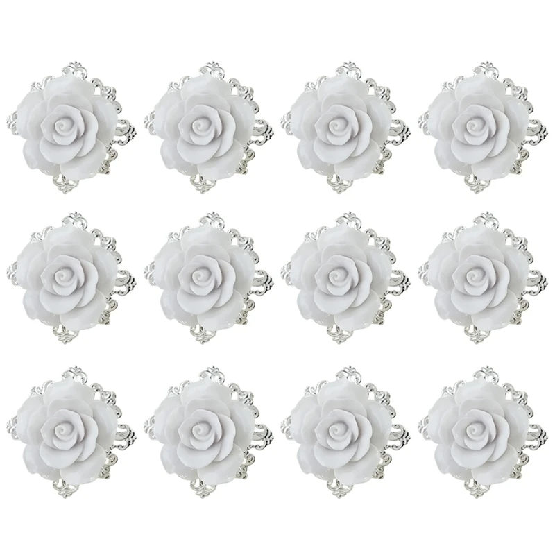 

Napkin Rings, Wedding Celebrations, Birthday Parties, Roses, DIY Handmade Decorative Crafts Silver Circle 12 Pack