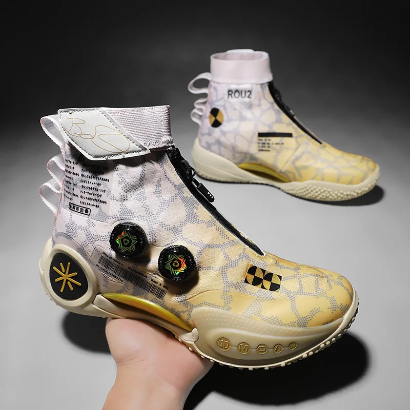 Brand Hip-hop Sneakers Men High-top Men Basketball Shoes Kids Women Designer Basket Boots Fashion Street Style Sports Shoes Male