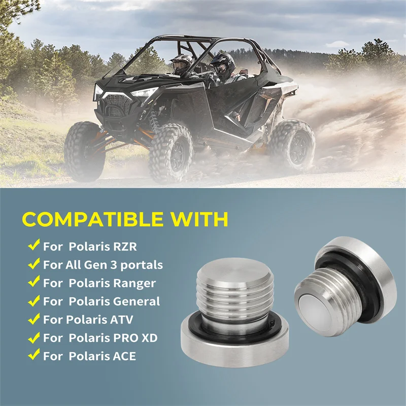 

304 Stainless Steel Front Differential Fill And Drain Plug Kit for Polaris RZR PRO XP / PRO / 570 / 800 / XP 900 / XP Turbo S