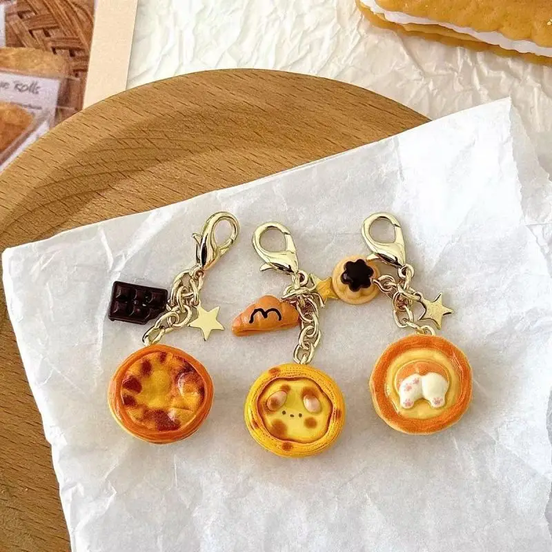 Креативный брелок с подвеской в виде круассанов и кофе для ключей от машины милая