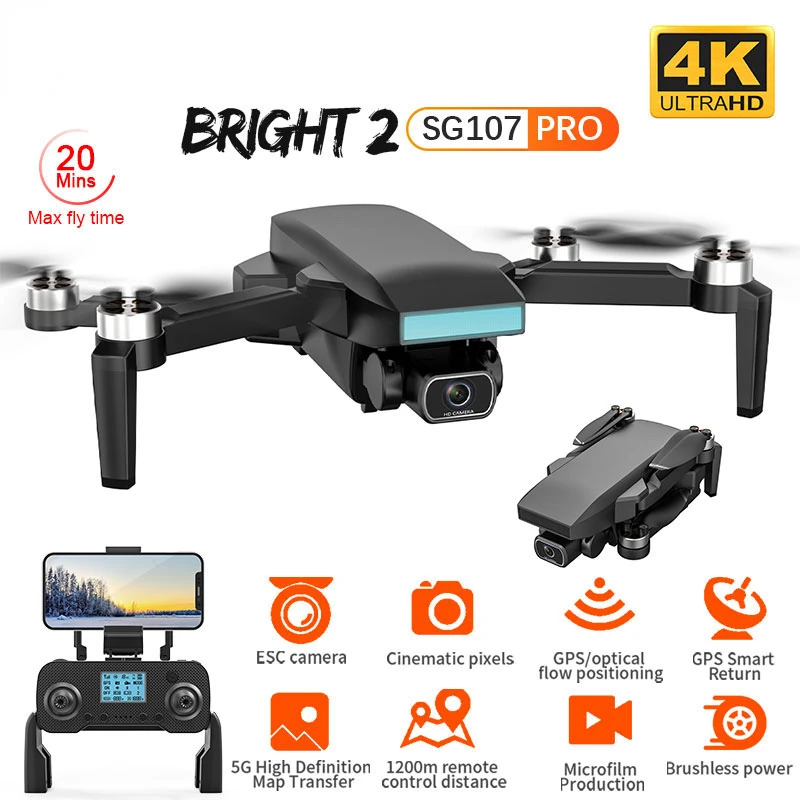 

Small Drone with WIFI Profesional 4K Dual HD Camera FPV Quadcopter Optical Flow Gesture Control Rc Dron