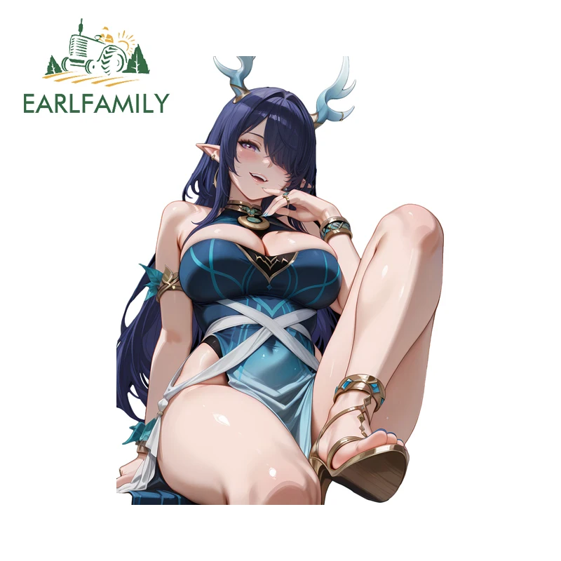 

EARLFAMILY сексуальные Genshin Impact Lauma наклейки для автомобиля крутые украшения для кемпера красивая защита двери автомобиля