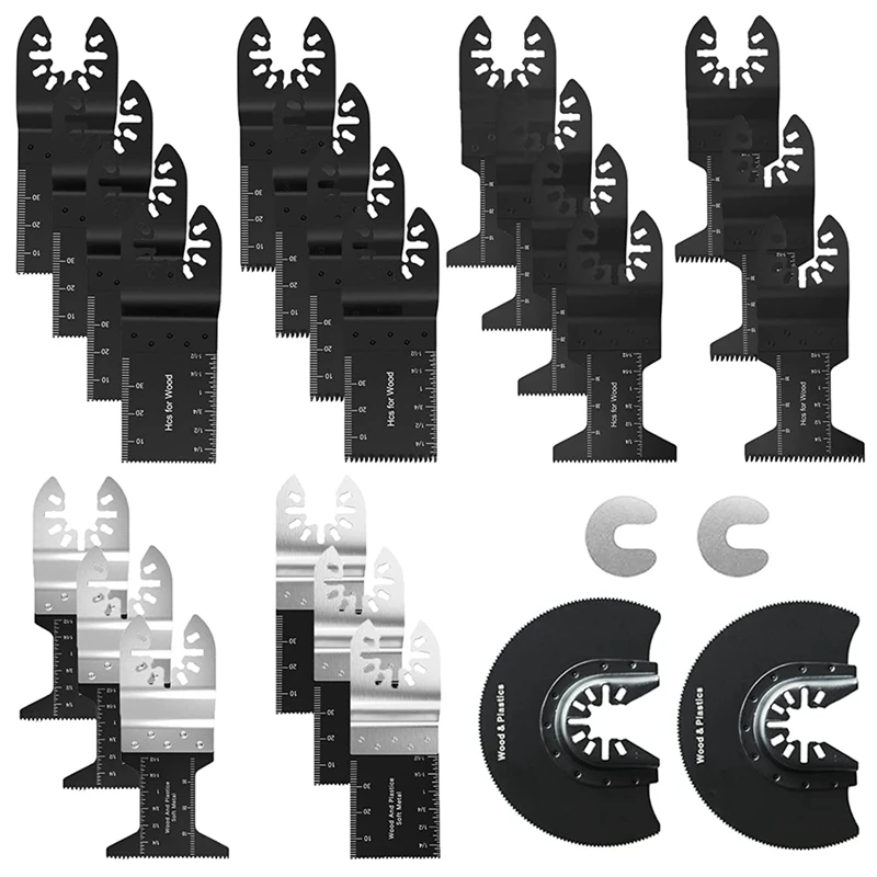 

BMDT-25 Pcs Of Oscillating Saw Blade,For Cutting Wood Plastic Soft Metal Suitable For Dewalt Rockwell Ryobi Cable Craftsman
