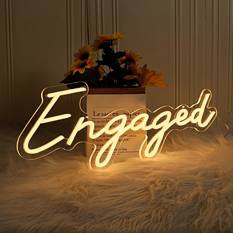 Led Engaged Neon Lights Letters Led Neon Sign Cool Neon Light Sign for Bedroom, Bar,Party, Club, Birthday, Wedding Gift