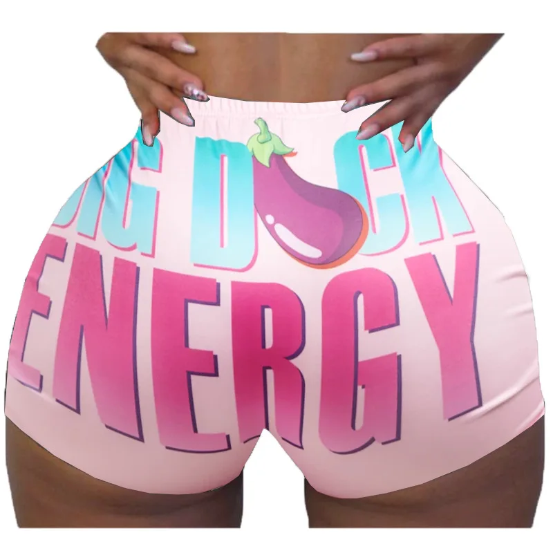 

Women Sexy Letter Printed Tight Shorts Casual Shorts High Waist Short Pants Skinny Slim Sports Bottoms plus size 4XL