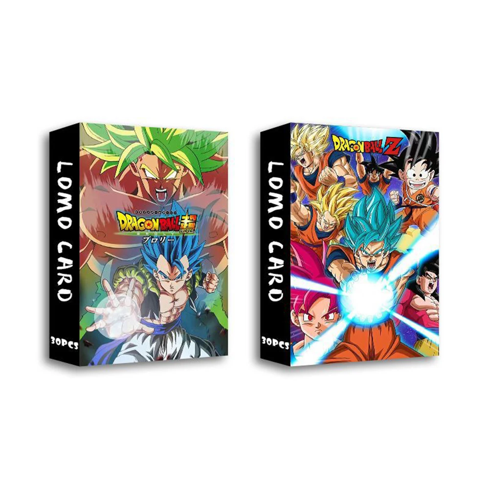

30Pcs Dragon Ball Small Cards Son Goku Saiyan Vegeta Double-Sided LOMO Cards Boys Girls Collection Game Postcards Bookmark Toys
