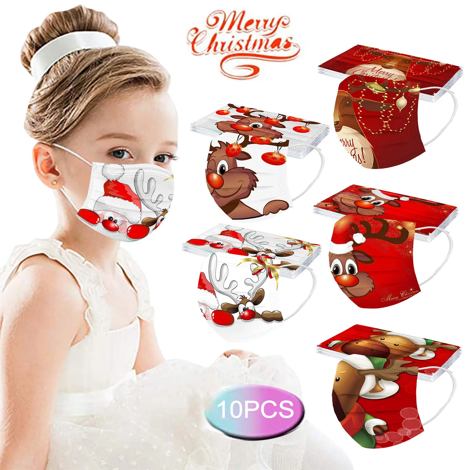 10 шт. одноразовые маски с мультяшным принтом для детей |