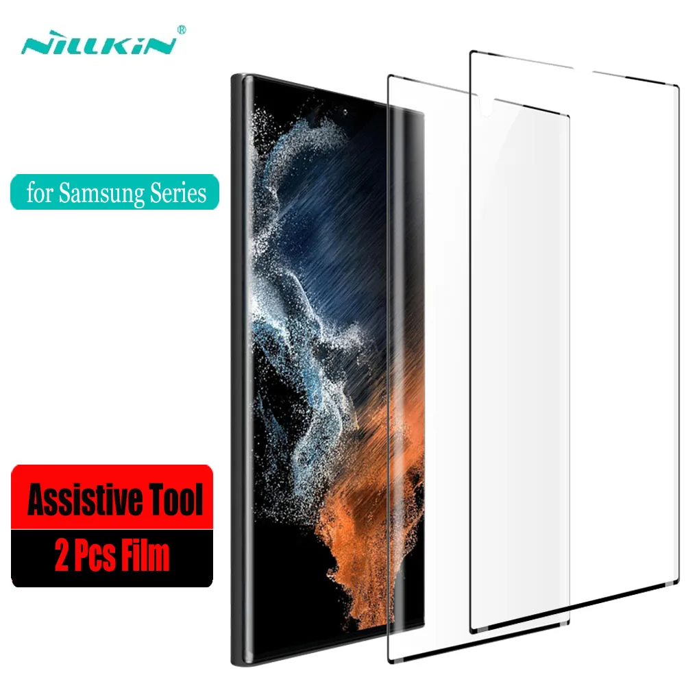 2 Pcs for Samsung Galaxy S23 S22 Plus S21 Ultra Note 20 Screen Protector NILLKIN Impact Resistant Curved Full Glued Cover Film