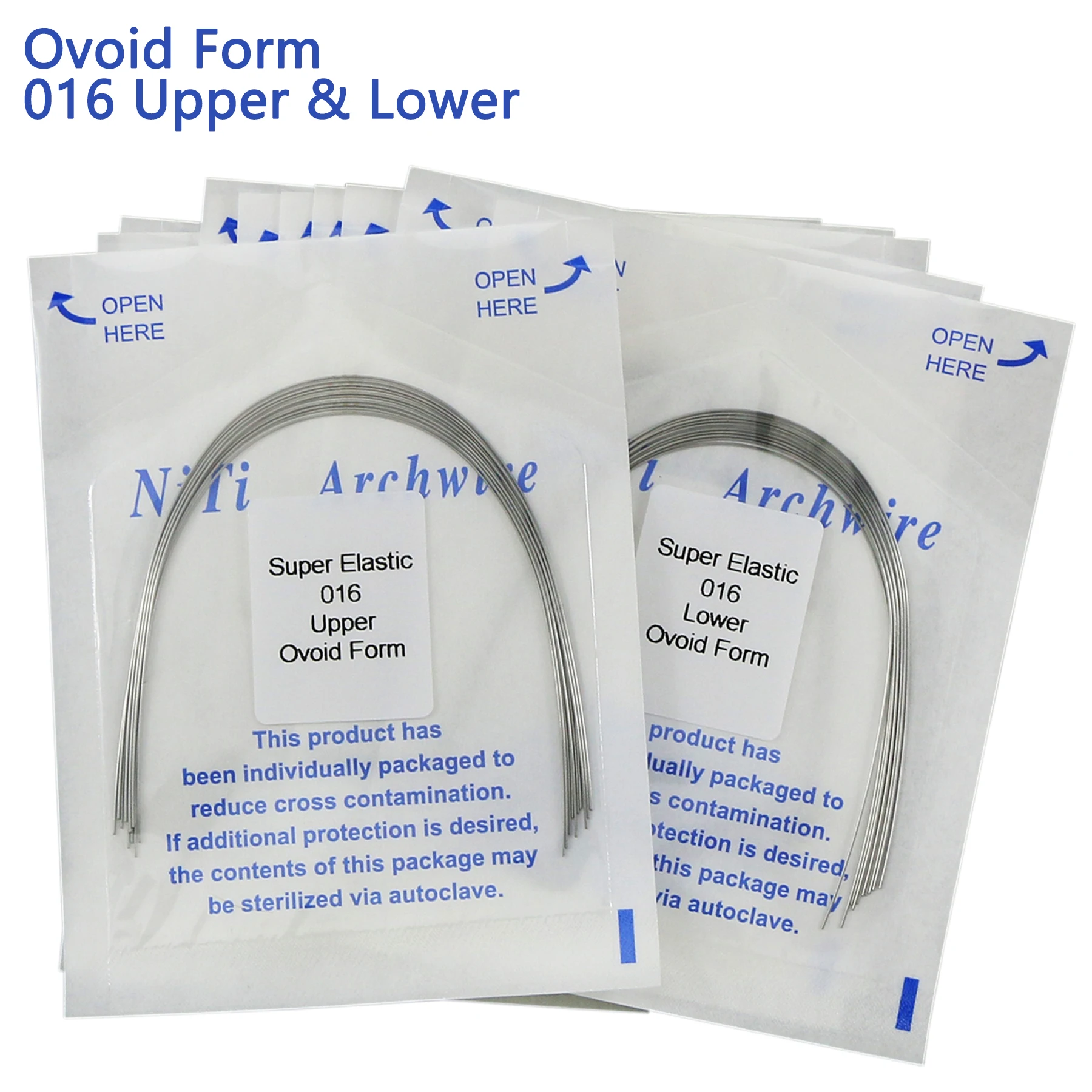 100pcs/10packs NITI Archwire Dental Orthodontics Arch Wire Round Shape Super Elastic 016 Upper Lower Ovoid Form