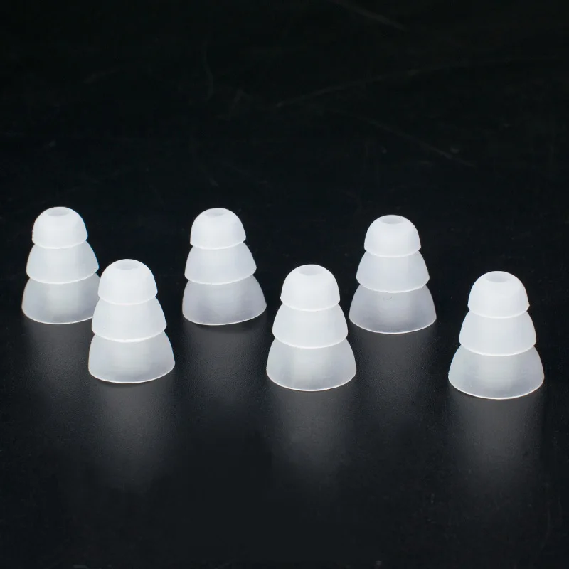 

6 пар силиконовых вкладышей, трехслойные наушники-вкладыши, сменные противоскользящие вкладыши для большинства наушников-вкладышей (S M L)