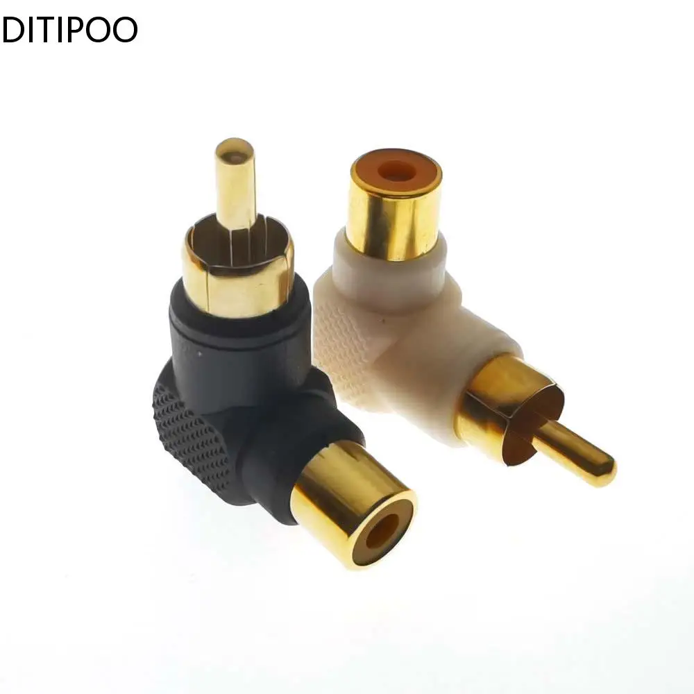 

4pcs RCA Plating Gold 90 Degree Elbow RCA Right Angle Connector Plug Adapters Male To Female Audio