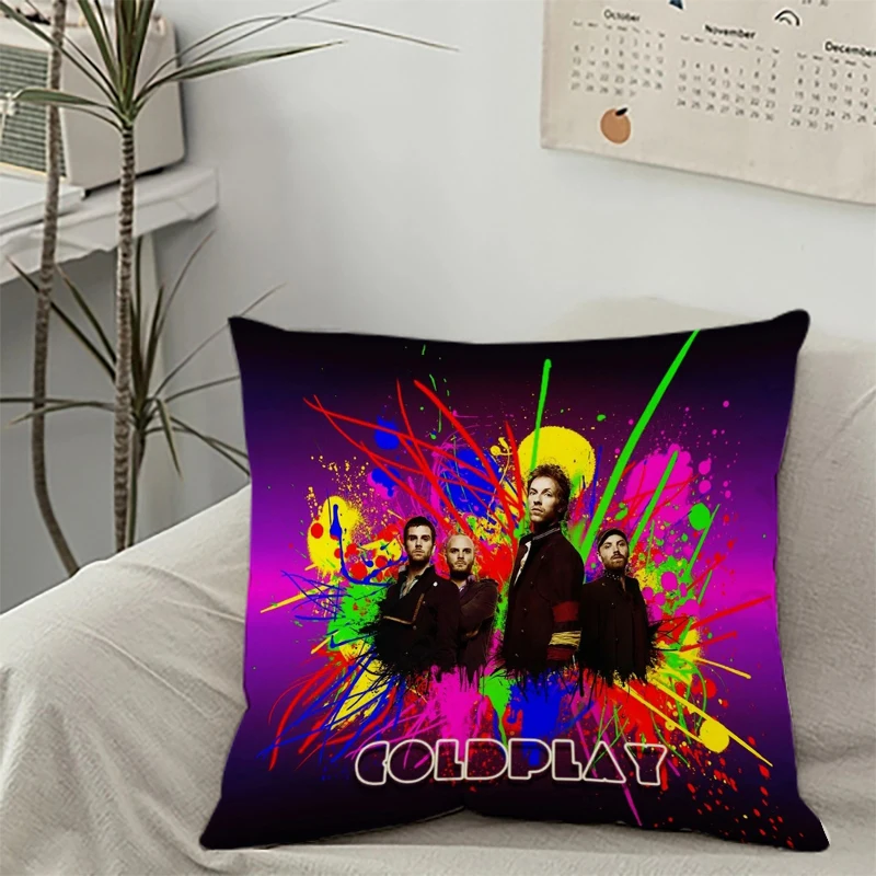 

Cushion Cover C-Coldplay Double sided Printed Pillow Cover Modern Home Decoration Fan Gift Sofa Cushion Cover Short Plush 50x50