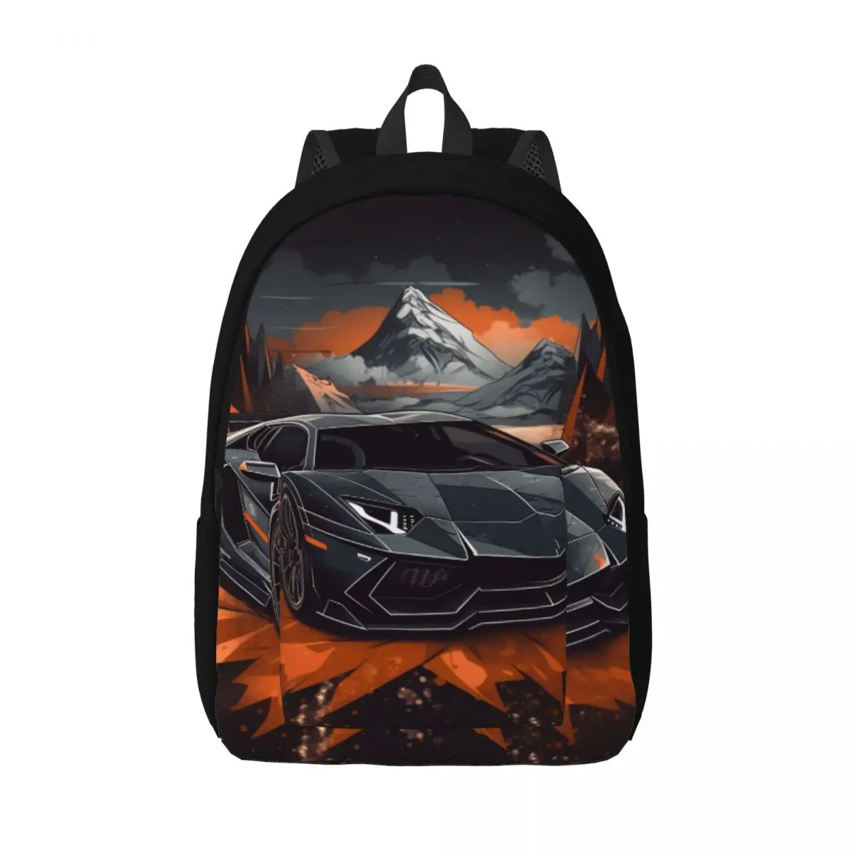 

Luxury Sports Car Canvas Backpacks Road Car Unique Bag Jogging Backpack Breathable Bags