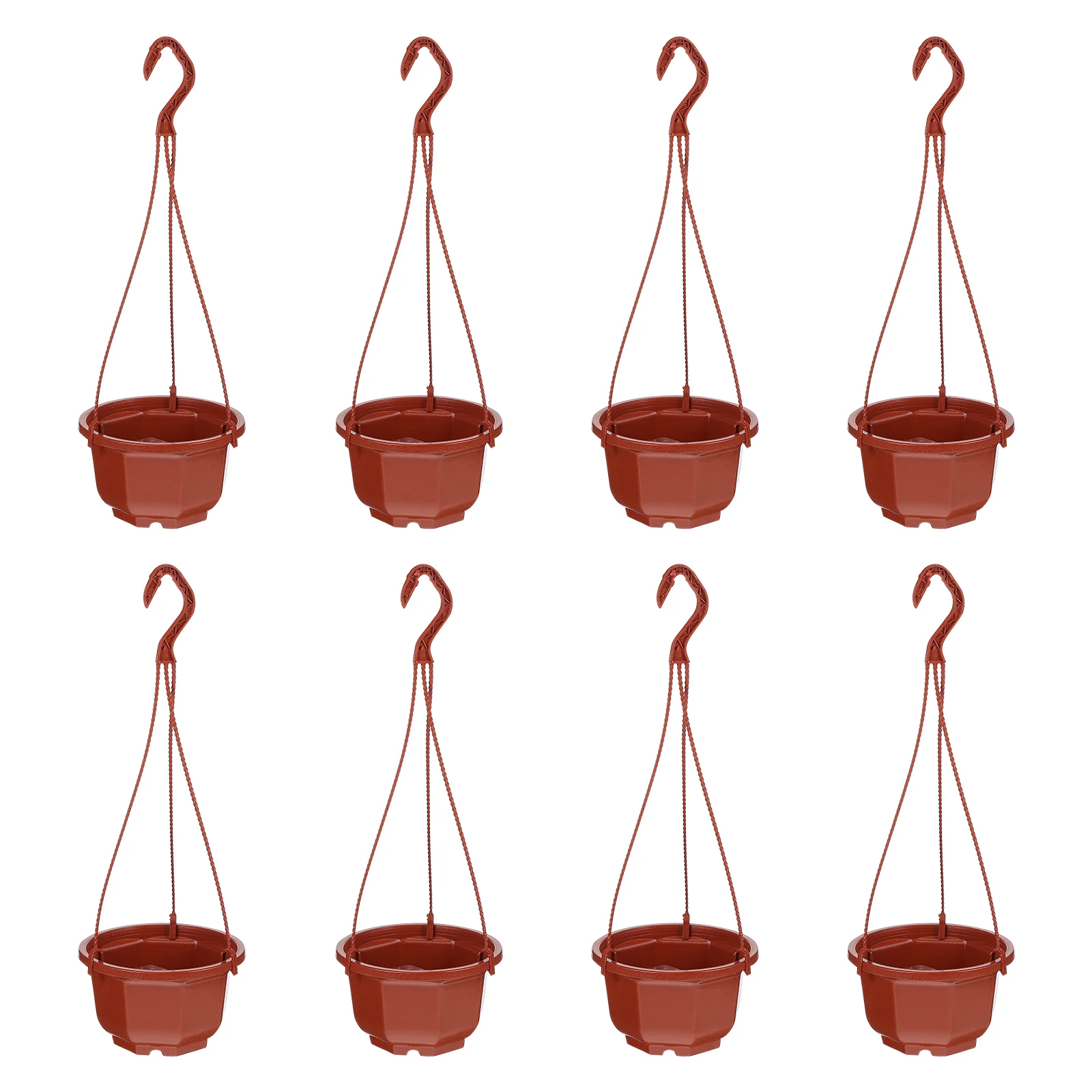 

8 Pcs Plastic Hanging Pots Indoor Fence Indoor Hanging Pot Chain Basket Planter Plastic Wall Pots Hanging Wall Planters