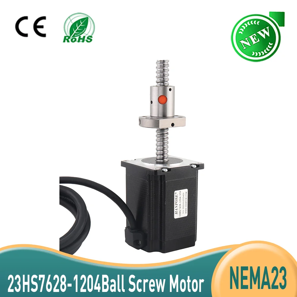 

5PCS ball screw 23HS7628-SFU1204 100/200/300mm 4-Leads 76mm 189N.CM 2.8A Nema23 ball screw motor for 3D Printer Stepper Motor