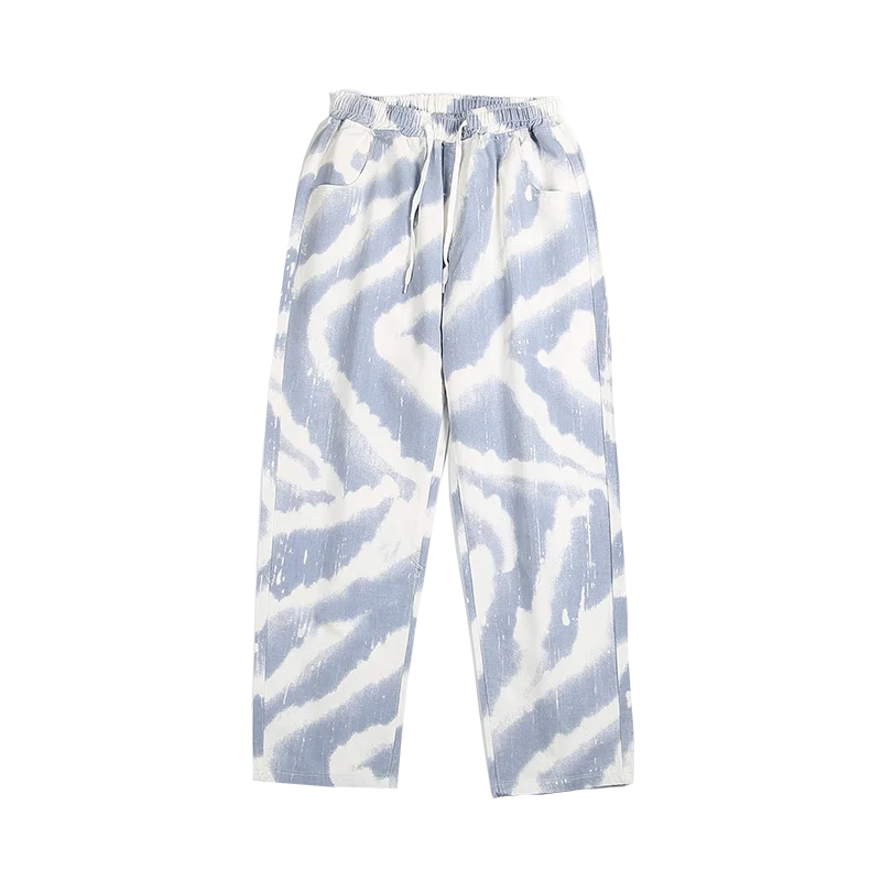 Men's Straight Tube Loose Elastic Waist Drawstring Pants Colored Street Clothes Daily Trousers Korean Street Clothes