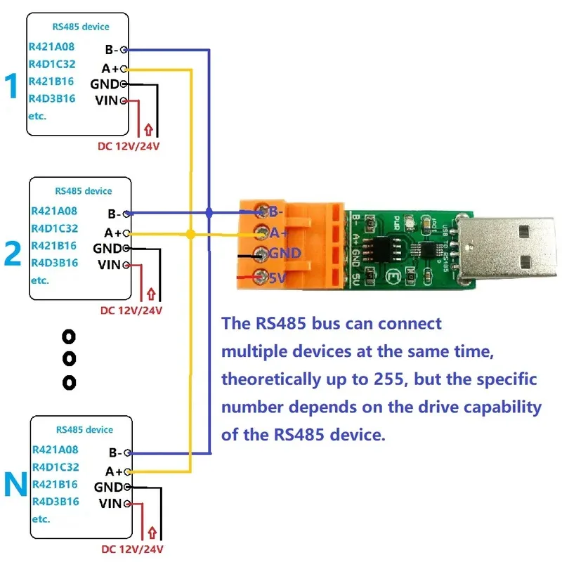 Фото 1 шт. XY USB-RS485 модуль преобразователя шины CH340 промышленного класса IC SP485 для Arduiuo NANO PLC MCU Modbus релейная плата новый №5
