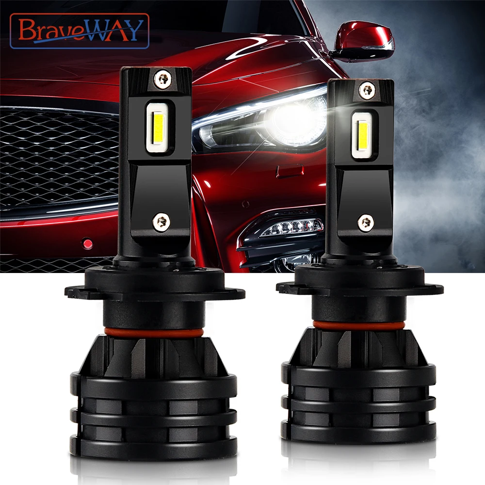 Купи BraveWAY Car Lights H4 LED H7 16000LM H1 H3 H8 H11 LED Atuo Lamp for Car Headlight Bulb HB3 HB4 9005 9006 Turbo LED Bulbs 12V за 1,297 рублей в магазине AliExpress