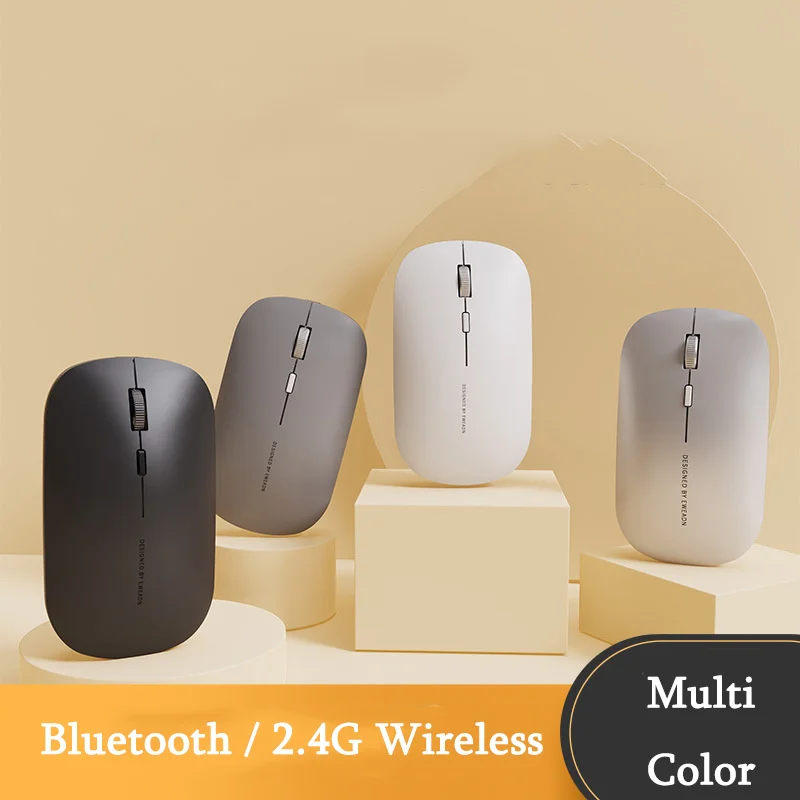

Беспроводная Bluetooth-мышь, 2,4 ГГц, перезаряжаемая оптическая Бесшумная розовая мышь Type-C, тонкая Игровая USB-мышь для ПК, компьютера, офиса, ноутбука