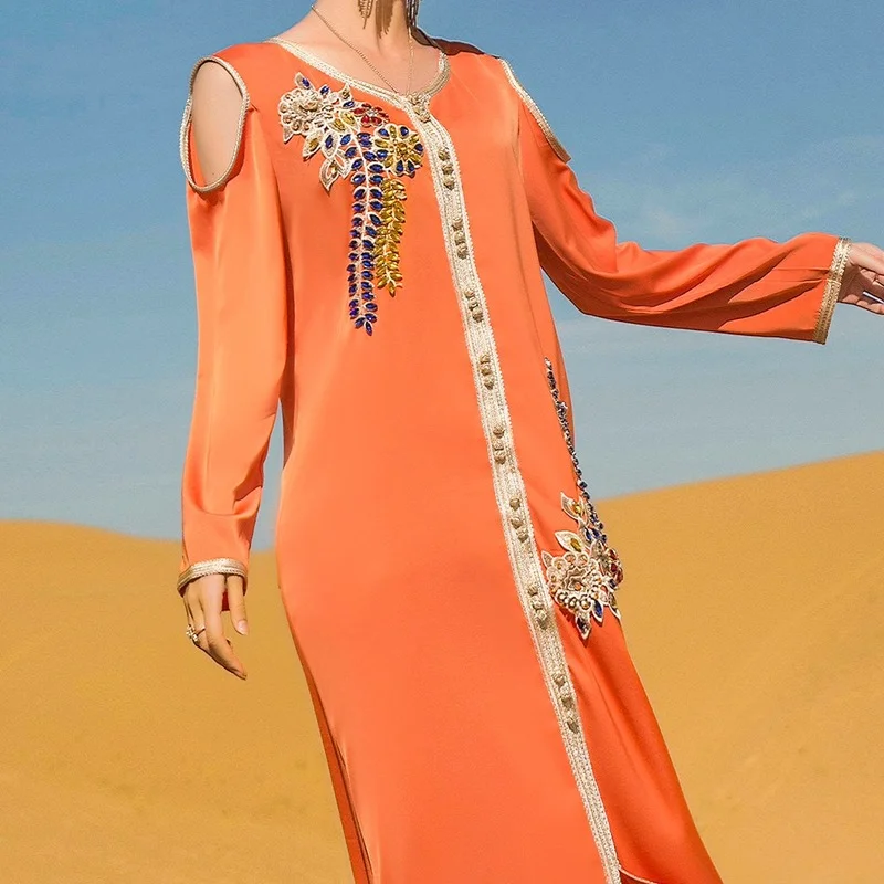 Ramadan Eid Mubarak Evening Dresses For Women Satin Abaya Dubai Saudi Turkey Islam Pakistan Muslim Long Dress Kaftan Robe Femme