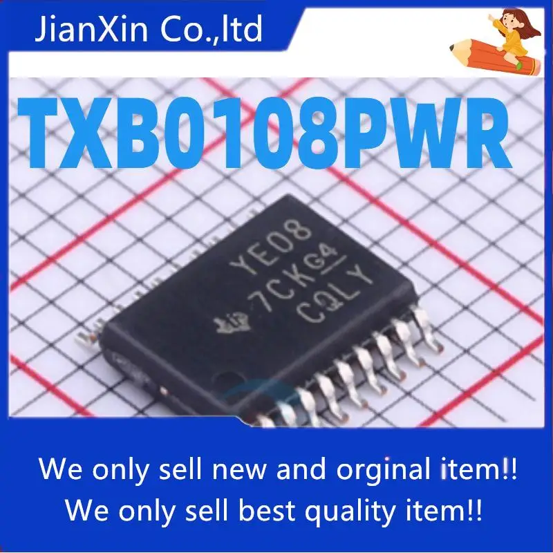 

10pcs 100% orginal new TXB0108PWR TXB0108 YE08 silk screen TSSOP20 logic chip IC