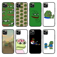 sad frog pepe meme phone case for apple iphone 13 12 11 pro max mini x xr xs max 6 7 8 plus non slip cover