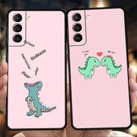 cute dinosaur case for samsung galaxy s22 s20 s21 fe ultra s10 s9 m22 m32 note 20 ultra 10 plus 5g silicone phone cover fundas