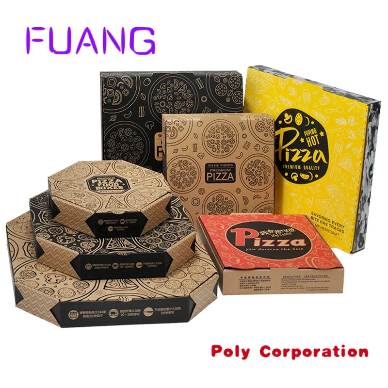 Wholesale Custom Logo All Size 9 10 11 12 14 18 Inch Corrugated Kraft Paper Pizza Boxes