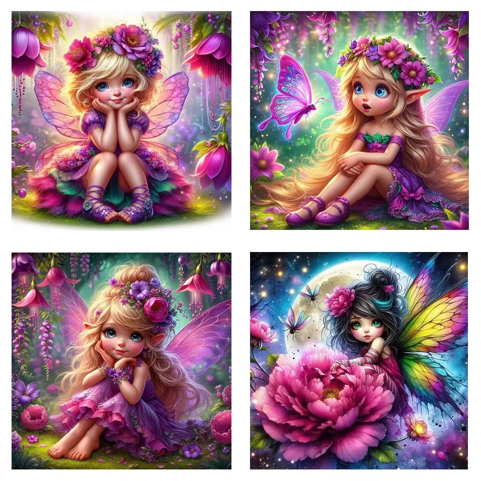 Фея алмазная живопись мультфильм эльф девушка DIY Алмазная вышивка красочный