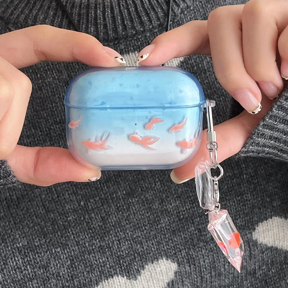 Фото Симпатичные и декоративные наушники koi с градиентом для airpods 2 3 4 Мягкий защитный чехол из ТПУ для airpods pro 2 2nd charge box чехол №2