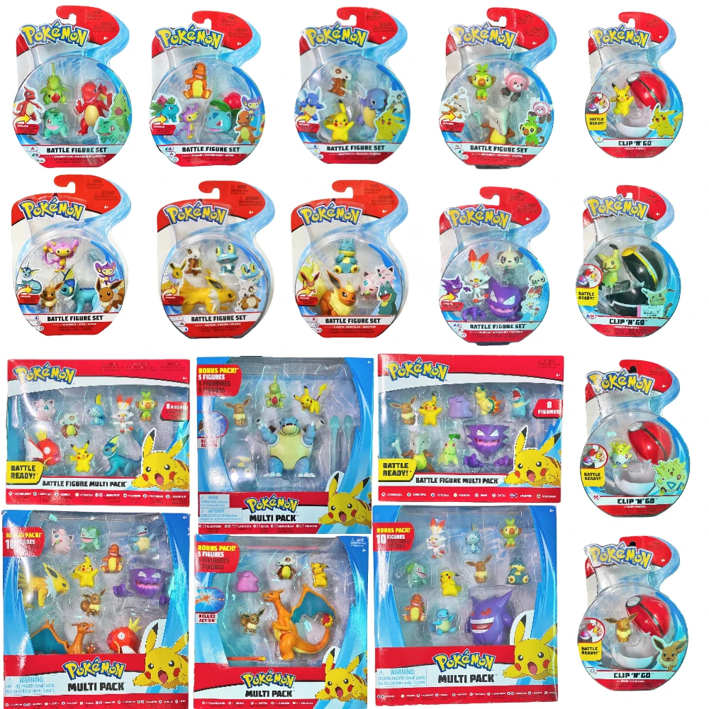 

Original WCT Pokemon Battle Feature Multi Pack Figures Mew Gengar Charmander Snorlax Eevee Model Toy Gift Decoration Collection