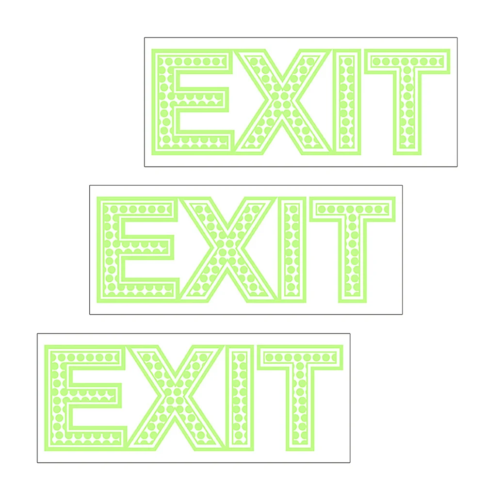 

3pcs Sign Sticker EXIT Warning Sticker Good Light Nice Durable Sign Decal Warning Sticker for Warning