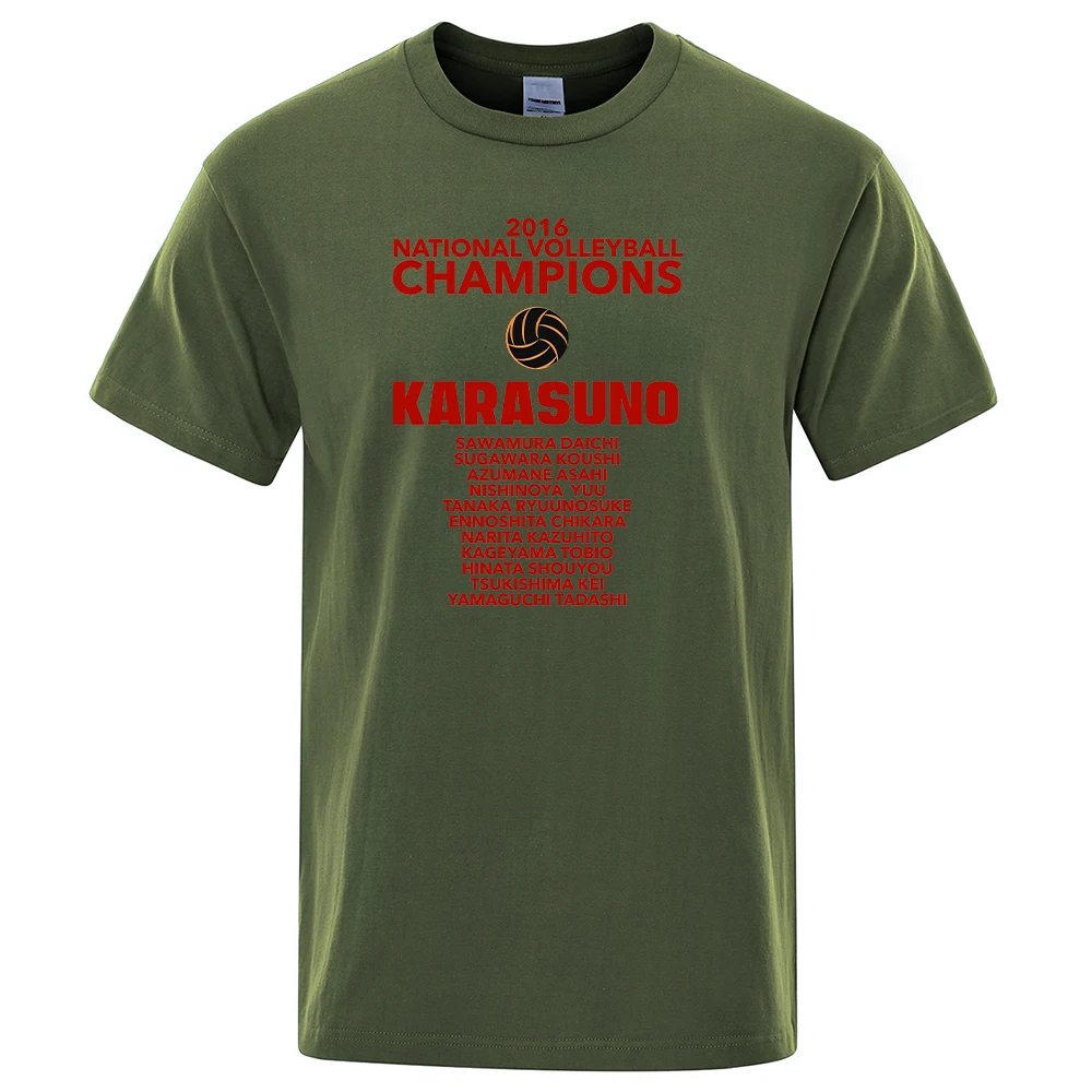 

Anime Haikyuu Karasuno Printing T-Shirts Male Vintage O-Neck T Shirt Vogue Cotton Oversize Tee Shirt Casual Loose Men T-Shirts