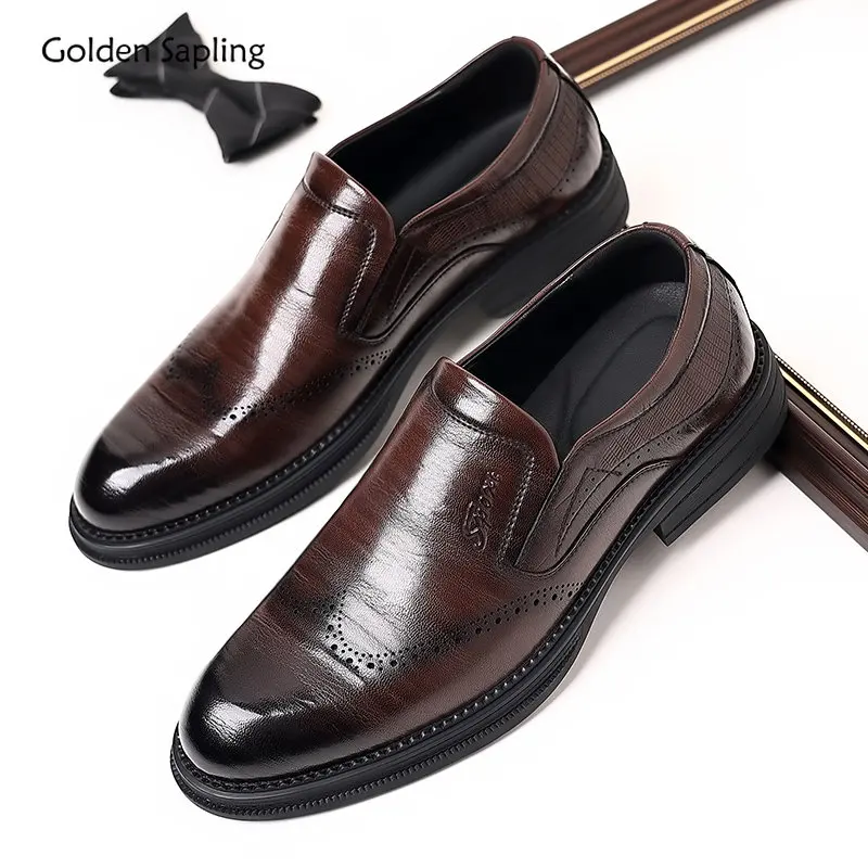 

Golden Sapling Fashion Loafers Casual Business Brogue Shoes Men Classics Office Flats Leisure Men's Formal Shoes Retro Footwear