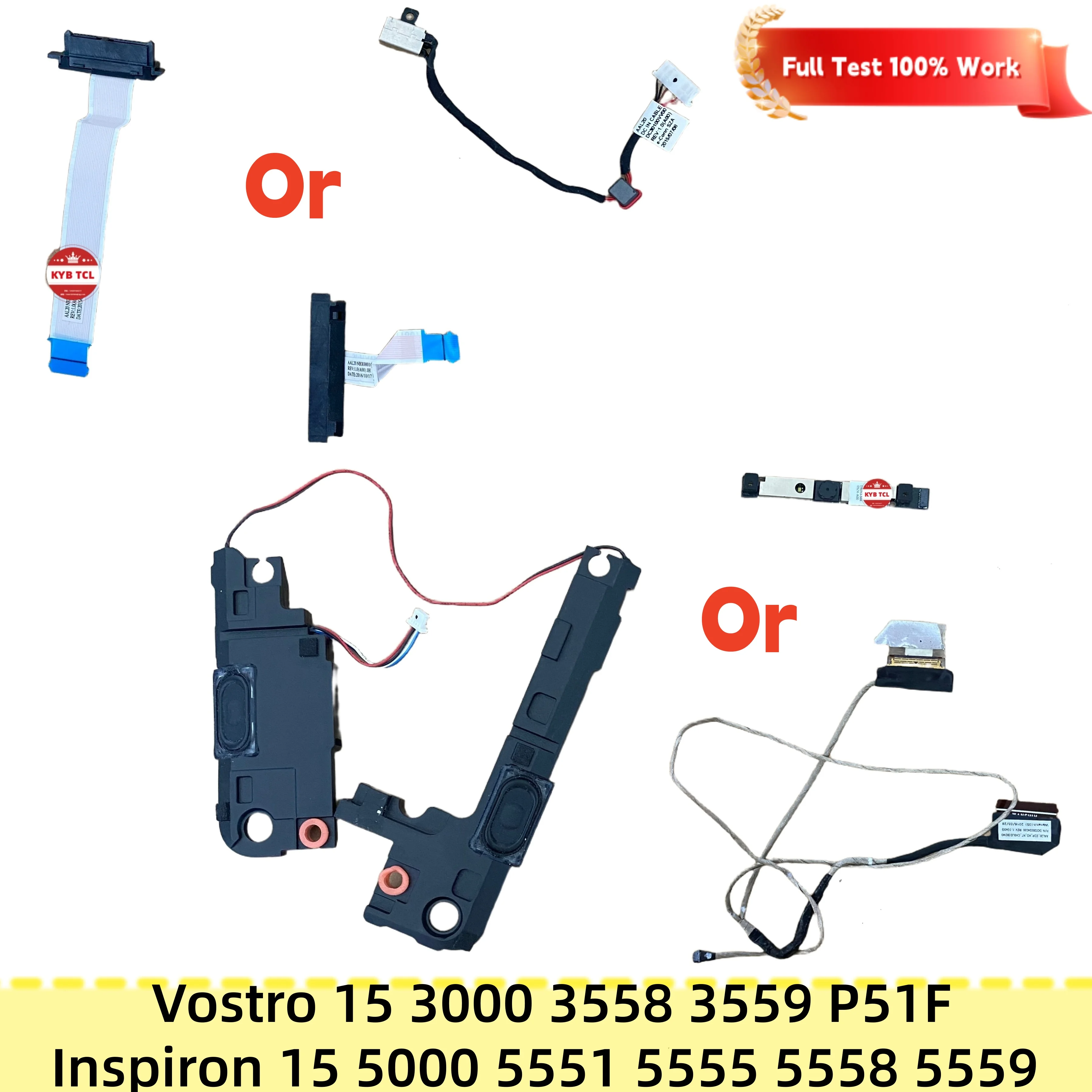 Фото Для Dell Vostro 3558, 3559, Inspiron 5551, 5555, 5558, 5559, динамики, видеокамеры, LVDS, LCD, видео-кабеля, жесткого диска, DVD-дисковода, кабеля, питания DC IN, разъёма 0V359T, 06GH81, 0RCVM8, 0KD4T9, 0H5G06, CN-0H5G №1