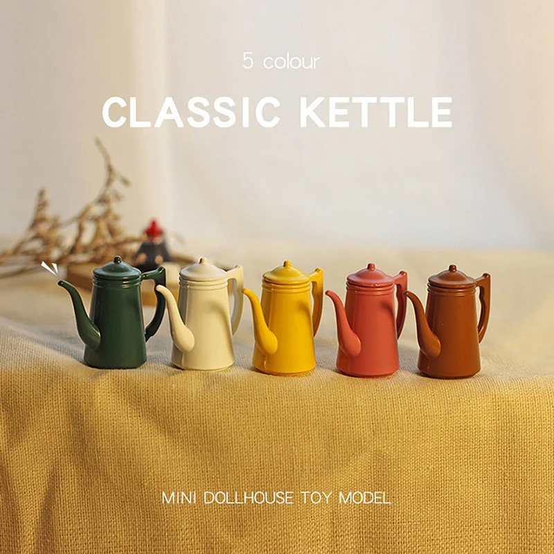 

1/12 Dollhouse Miniature Simulation Kettle Hand Flush Pot Pretend Play Food For Barbies Dollhouse Kitchen Toy