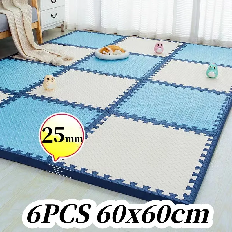 Puzzle Mat 60x60cm Baby Play Mat Kids Carpet 6PCS Baby Game Mat Thick 2.5cm Baby Mat Tatame Floor Mats Soft Play Mats Foot Mat