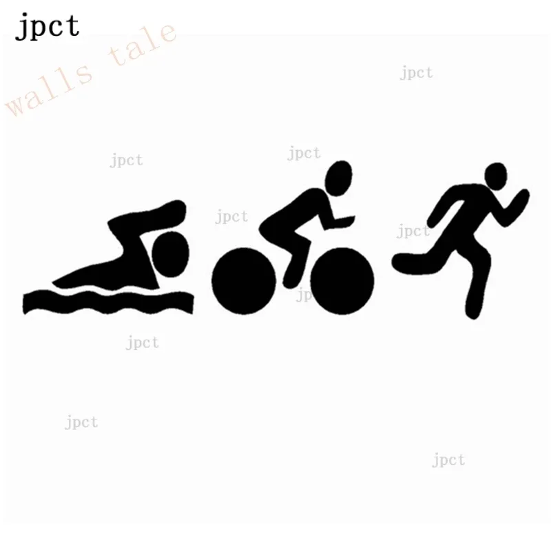 Автомобильная наклейка для триатлона подходящая плавания езды на велосипеде и