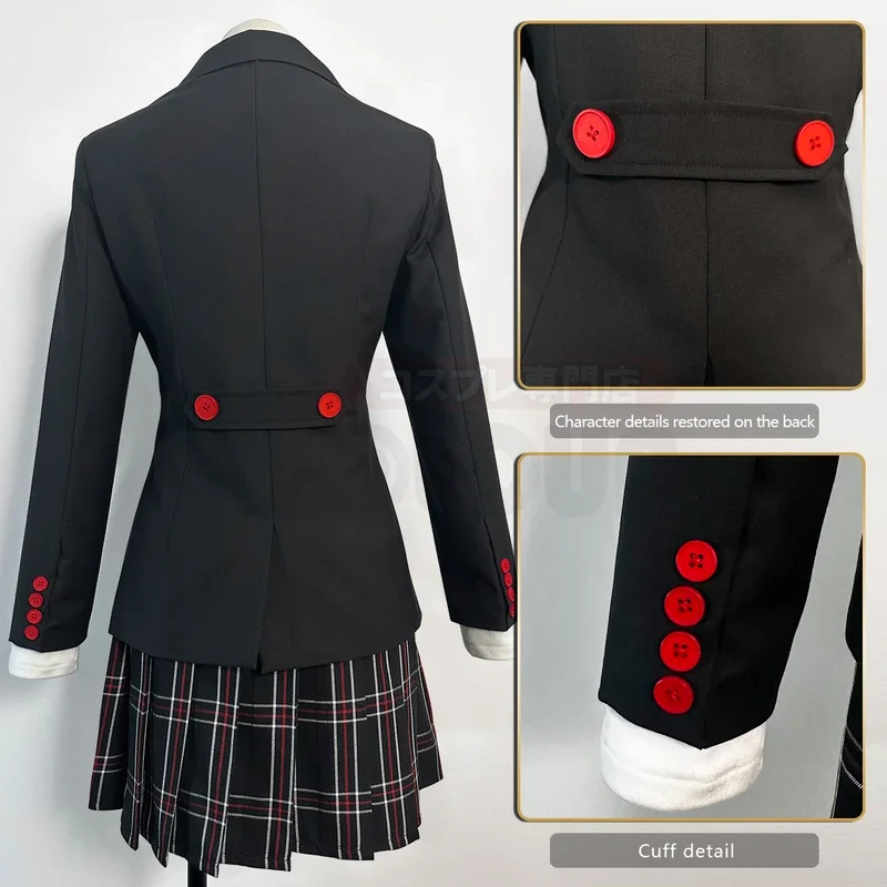 HOLOUN P5 Game Kasumi Yoshizawa Косплей Костюм Парик Школьная форма Вышивка Школьный значок
