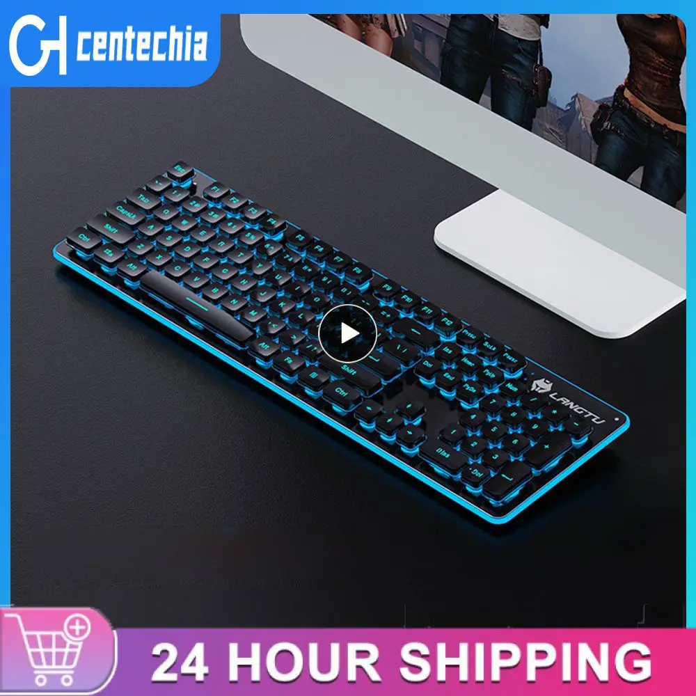 

Беспроводная игровая клавиатура, Игровая клавиатура, светящаяся подвеска, Rgb клавиатура с Rgb-подсветкой, Usb игровая Офисная Клавиатура 104, бесшумная клавиатура
