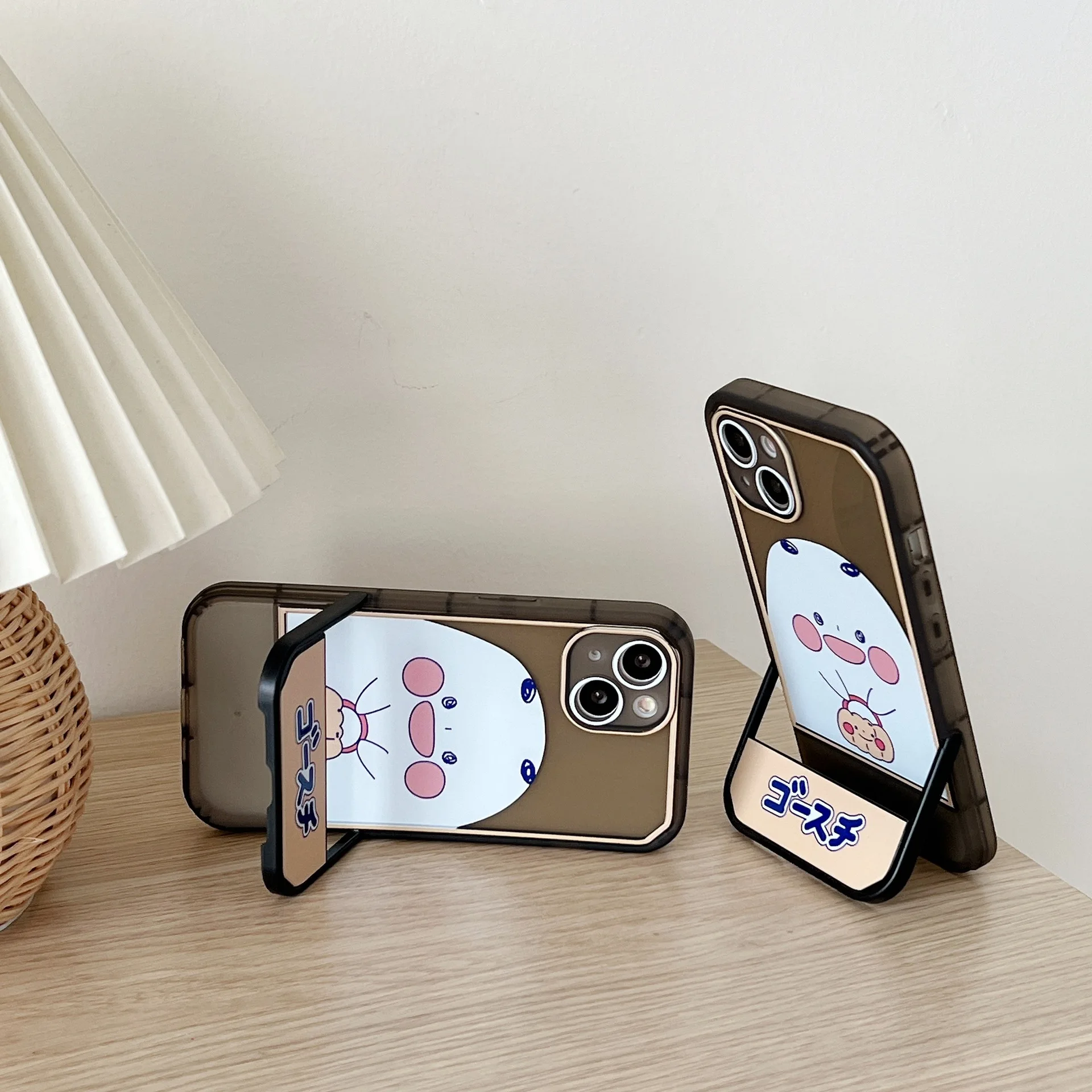 

Чехол для телефона для iPhone Se3 13 12 11 Pro Max Xs Max X Xr, мягкая задняя крышка, прозрачная картонная Складная подставка с держателем из жидкого силикон...