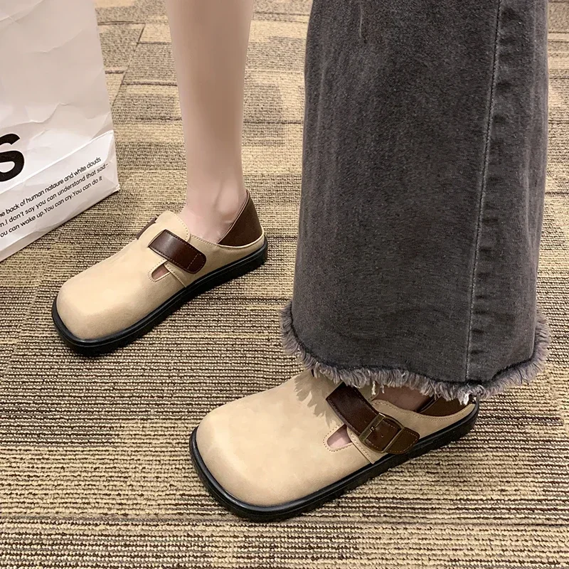 Женские туфли без шнуровки в Корейском стиле универсальные осенние на платформе