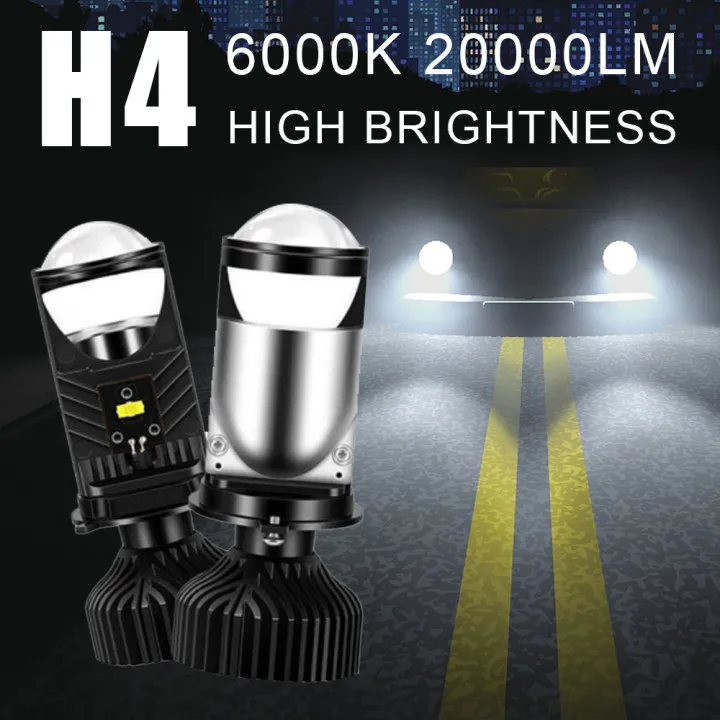 

2 PCS H4 LED Headlight Bulbs 20000LM Bi-LED Projector Lens LED 80W 6000K CSP Hi/Lo Beam Lens Headlamp Led Light For Auto