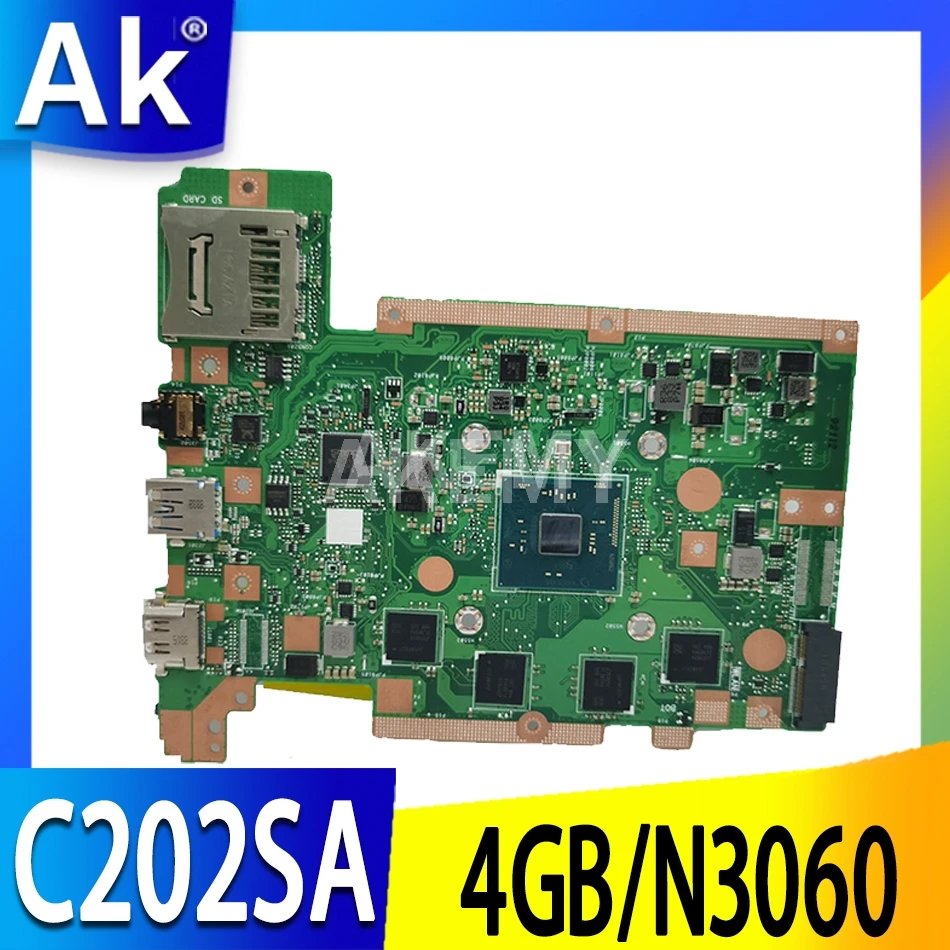 

90NX00Y0-R00031 C202SA 4G/N3060 32G-SSD Laptop motherboard For ASUS C202SA C202S C202 Mainboard REV2.0 motherboard