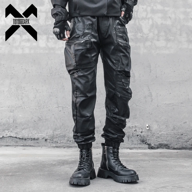 2022 NEW Tactical Functional Cargo Pants Men Hip Hop Waterproof Motorcycle Joggers Trousers Punk Gothic Pant Techwear Black